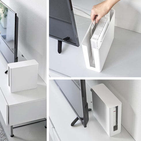 蓋付き重ねられる仕切り付きスリムルーター収納ケース スマート.|s8