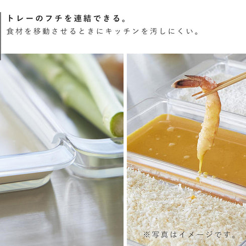 電子レンジ対応連結できる洗いやすい下ごしらえ調理トレータワー 浅型 2個組 クリア.|s4