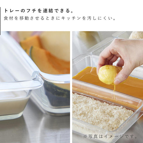 電子レンジ対応連結できる洗いやすい下ごしらえ調理トレータワー 深型 2個組 クリア.|s4