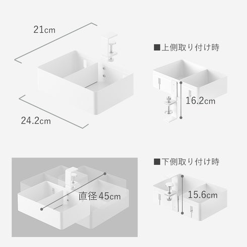 テーブル横回転収納ラック タワー 仕切り付き.|s11