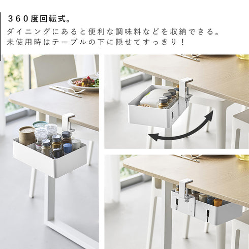 テーブル横回転収納ラック タワー 仕切り付き.|s4