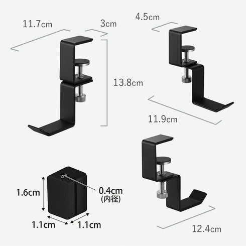 デスク横回転ヘッドホンホルダー スマート.|s11