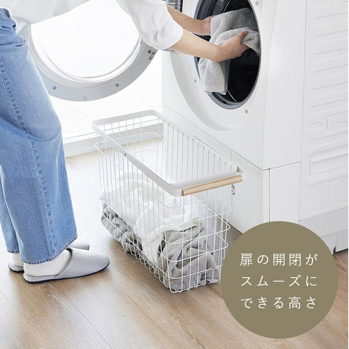 ランドリーワゴン+バスケット トスカ スリム ホワイト.|s5