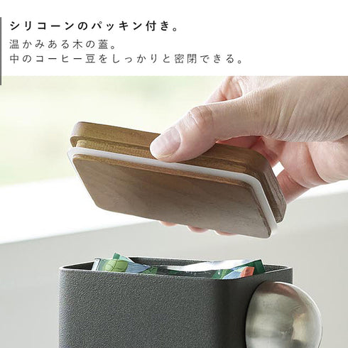 袋ごとコーヒー豆収納ケース タワー スプーン付き.|s5