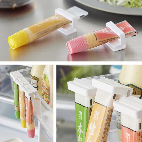 引っ掛け絞れる薬味チューブホルダー タワー 3個組.|s7