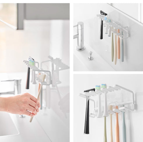 フィルムフック歯ブラシ&替え歯ブラシホルダー タワー 2段.|s8