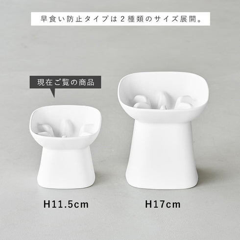 早食い防止陶器ペットフードボウル ヌークス 斜め H11.5.|s13