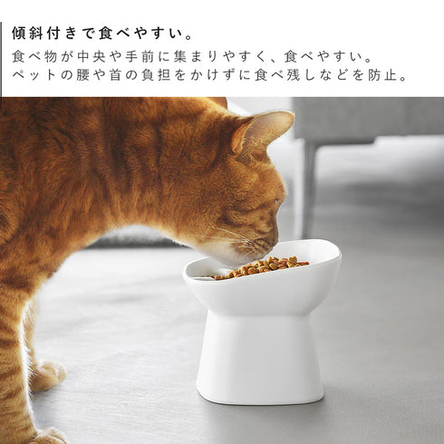 早食い防止陶器ペットフードボウル ヌークス 斜め H11.5.|s4