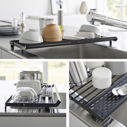 シンク上スリム水切りラック タワー シリコーントレー付き.|s11