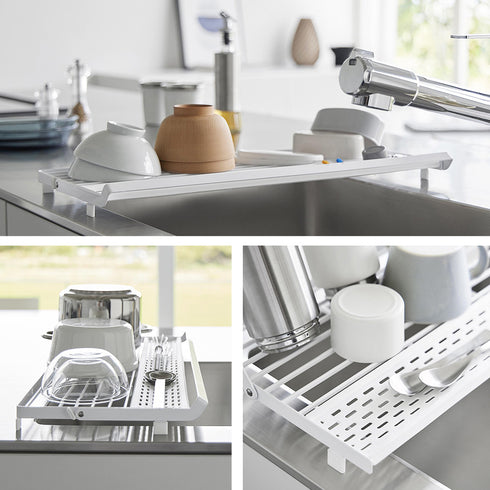 シンク上スリム水切りラック タワー シリコーントレー付き.|s9
