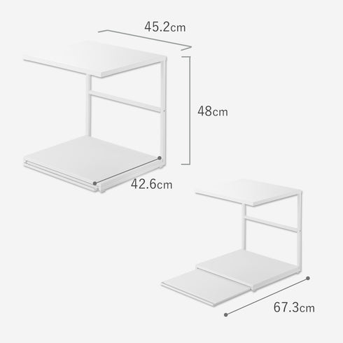 スライドテーブル付きキッチン家電下ラック タワー 2段.|s10