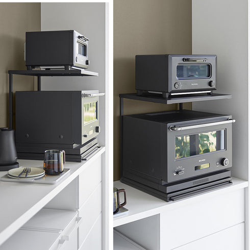 スライドテーブル付きキッチン家電下ラック タワー 2段.|s9