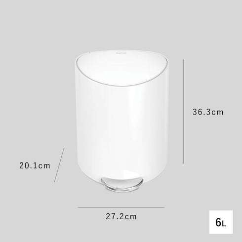 セミラウンドステップカン 6L BK WH.|s7