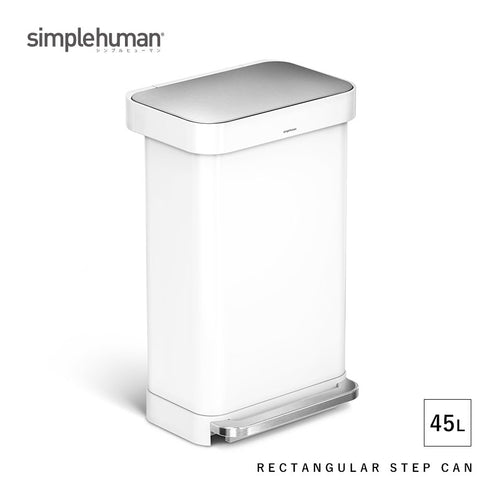 シンプルヒューマン レクタンギュラーステップカン ホワイト 45L.|s1