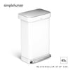 シンプルヒューマン レクタンギュラーステップカン ホワイト 45L.|s1