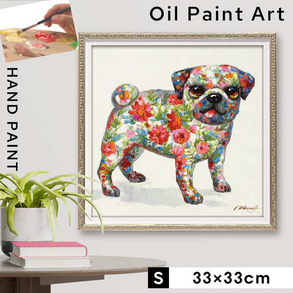 オイルペイント アート ドッグフラワー S.|m2