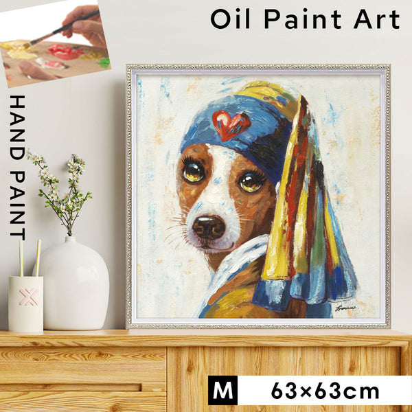 オイルペイント アート 青いターバンの犬 M.|m2