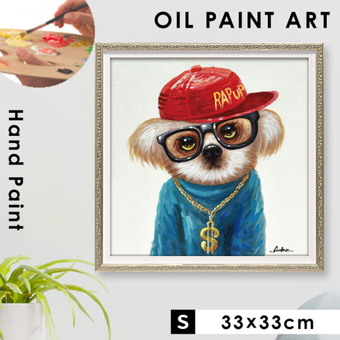 アート 絵画 壁掛け 油絵 33X33cm オイルペイント レッドハット.|m2