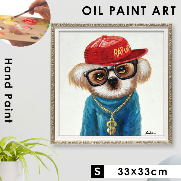 アート 絵画 壁掛け 油絵 33X33cm オイルペイント レッドハット.|m2