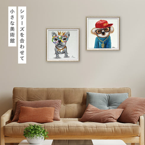 アート 絵画 壁掛け 油絵 33X33cm オイルペイント レッドハット.|s4