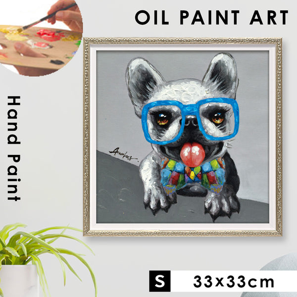 アート 絵画 壁掛け 油絵 33X33cm オイルペイント ブルーグラス.|m2