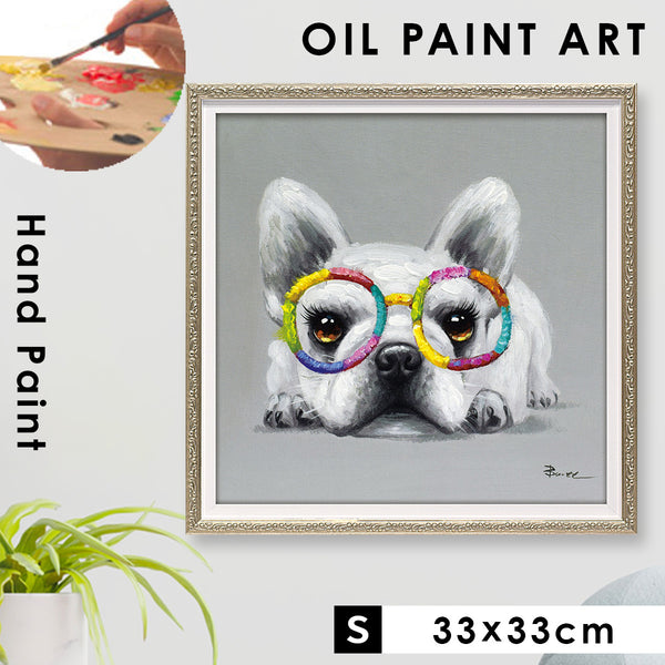 アート 絵画 壁掛け 油絵 33X33cm オイルペイント カラフルグラス.|m2