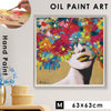 アート 絵画 壁掛け 油絵 63×63cm オイルペイント コスモスウーマン.|m2