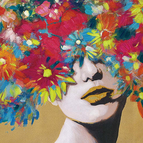 アート 絵画 壁掛け 油絵 63×63cm オイルペイント コスモスウーマン.|s3