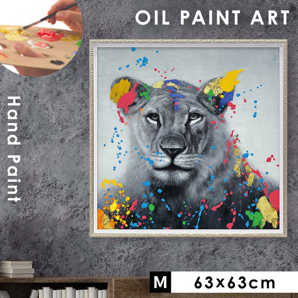 アート 絵画 壁掛け 油絵 63×63cm オイルペイント ロバストウーマン.|m2