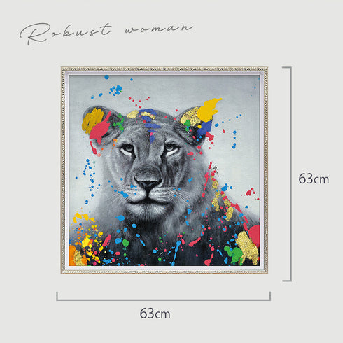 アート 絵画 壁掛け 油絵 63×63cm オイルペイント ロバストウーマン.|s6