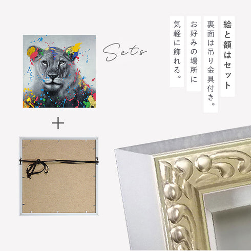 アート 絵画 壁掛け 油絵 63×63cm オイルペイント ロバストウーマン.|s4