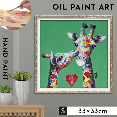オイルペイントアート キスジラフ 33×33cm.|m2