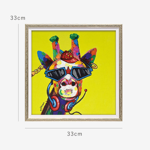 オイルペイントアート ファンキージラフ 33×33cm.|s6