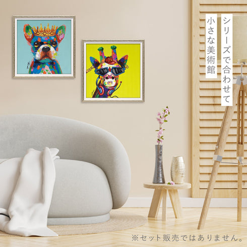 オイルペイントアート ファンキージラフ 33×33cm.|s5