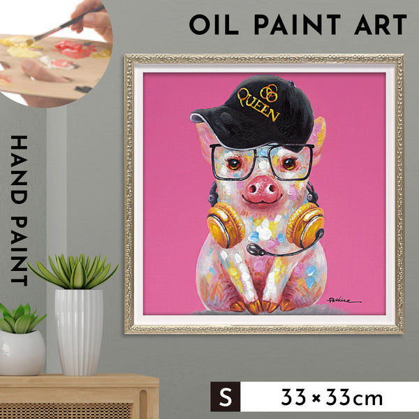 オイルペイントアート ピッグクイーン 33×33cm.|m2
