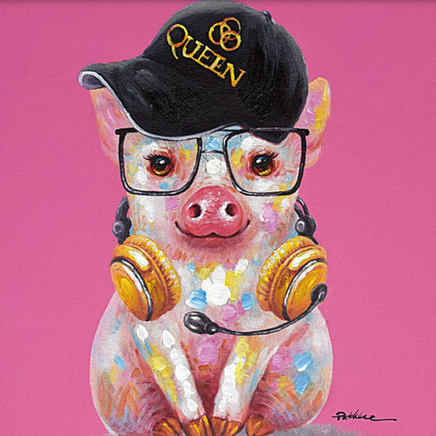 オイルペイントアート ピッグクイーン 33×33cm.|s3
