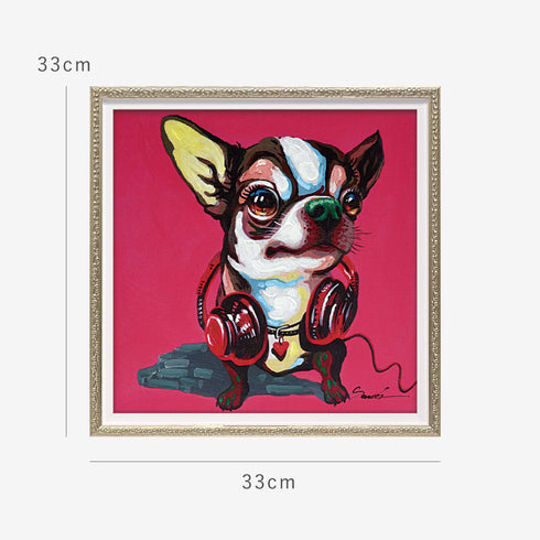 オイルペイントアート マゼンタチワワ 33×33cm.|s6
