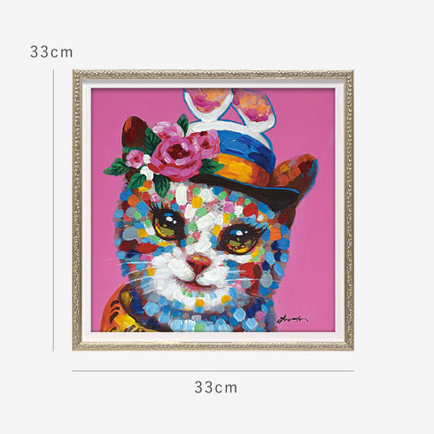 オイルペイントアート フェアレディキャット 33×33cm.|s6