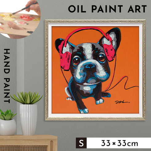 オイルペイントアート オレンジドギー 33×33cm.|m2