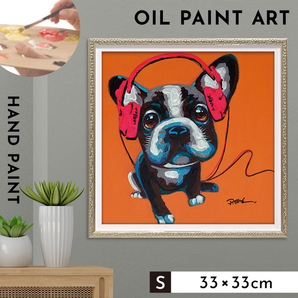 オイルペイントアート オレンジドギー 33×33cm.|m2