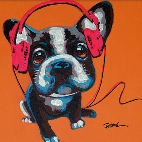 オイルペイントアート オレンジドギー 33×33cm.|s3