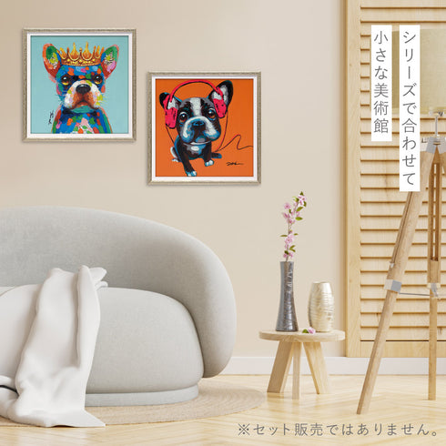 オイルペイントアート オレンジドギー 33×33cm.|s5