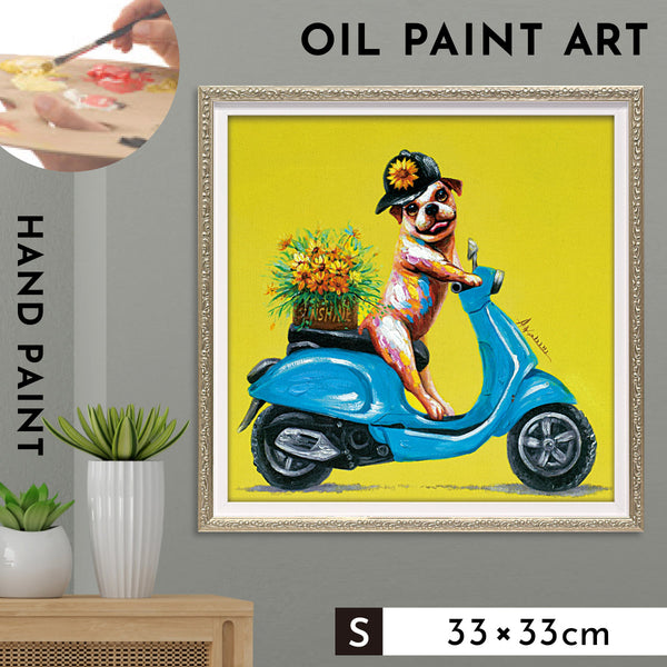 オイルペイントアート デリバリードッグ 33×33cm.|m2