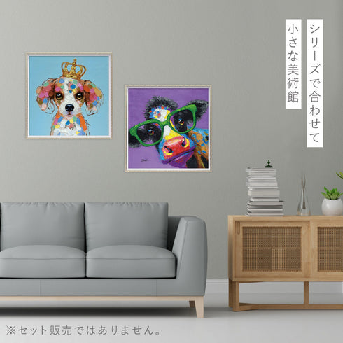 オイルペイントアート カウグラス 63×63cm.|s5