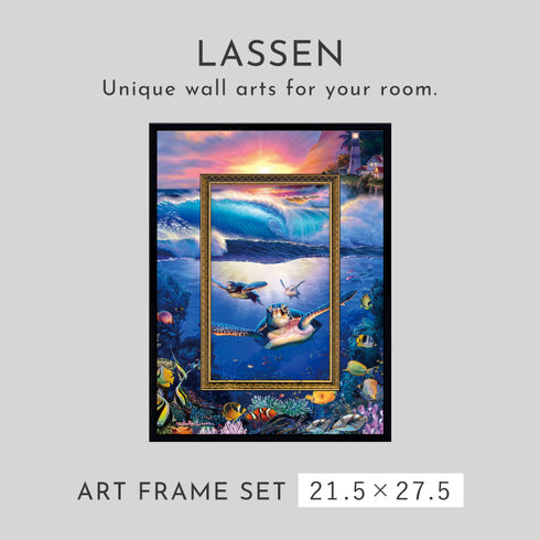 クリスチャン・リース・ラッセン ビッグアート「カミングホーム タートルズ(Sサイズ)」.|s1