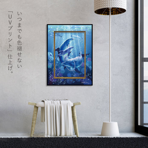 クリスチャン・リース・ラッセン ビッグアート「ドルフィン シンフォニー(Mサイズ)」.|s4