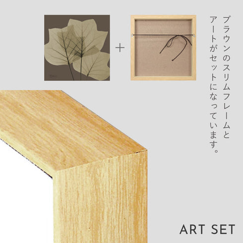 X-RAY CANVAS ART リーフブラウン3 スクエアS.|s6