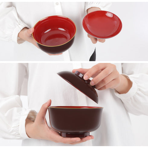 山中塗 レンジ羽反雑煮椀.|s4