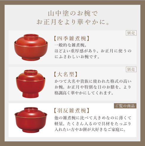 山中塗 レンジ羽反雑煮椀.|s13