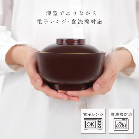 山中塗 レンジ羽反雑煮椀.|s6